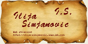 Ilija Simjanović vizit kartica